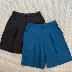 Pair of Lululemon Black and Blue Pleated Shorts
